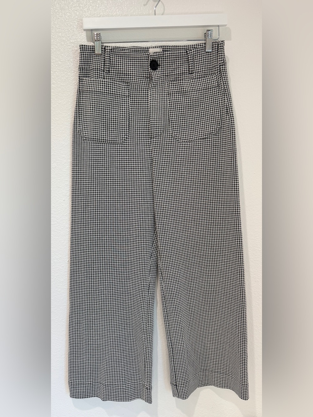 Maeve Anthropologie Houndstooth Colette Wide Leg Crop Pants French Girl 28